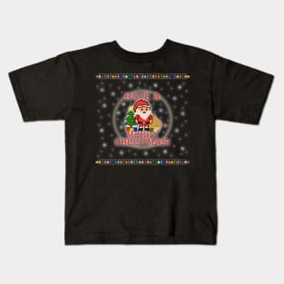 Have A Merry Christmas Santa! (Red Letters on Black) Kids T-Shirt